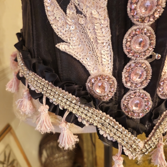 Custom Steel Boned Victorian  Fairy EDC Festival Corset S Victoria Velvet - Picture 3 of 8